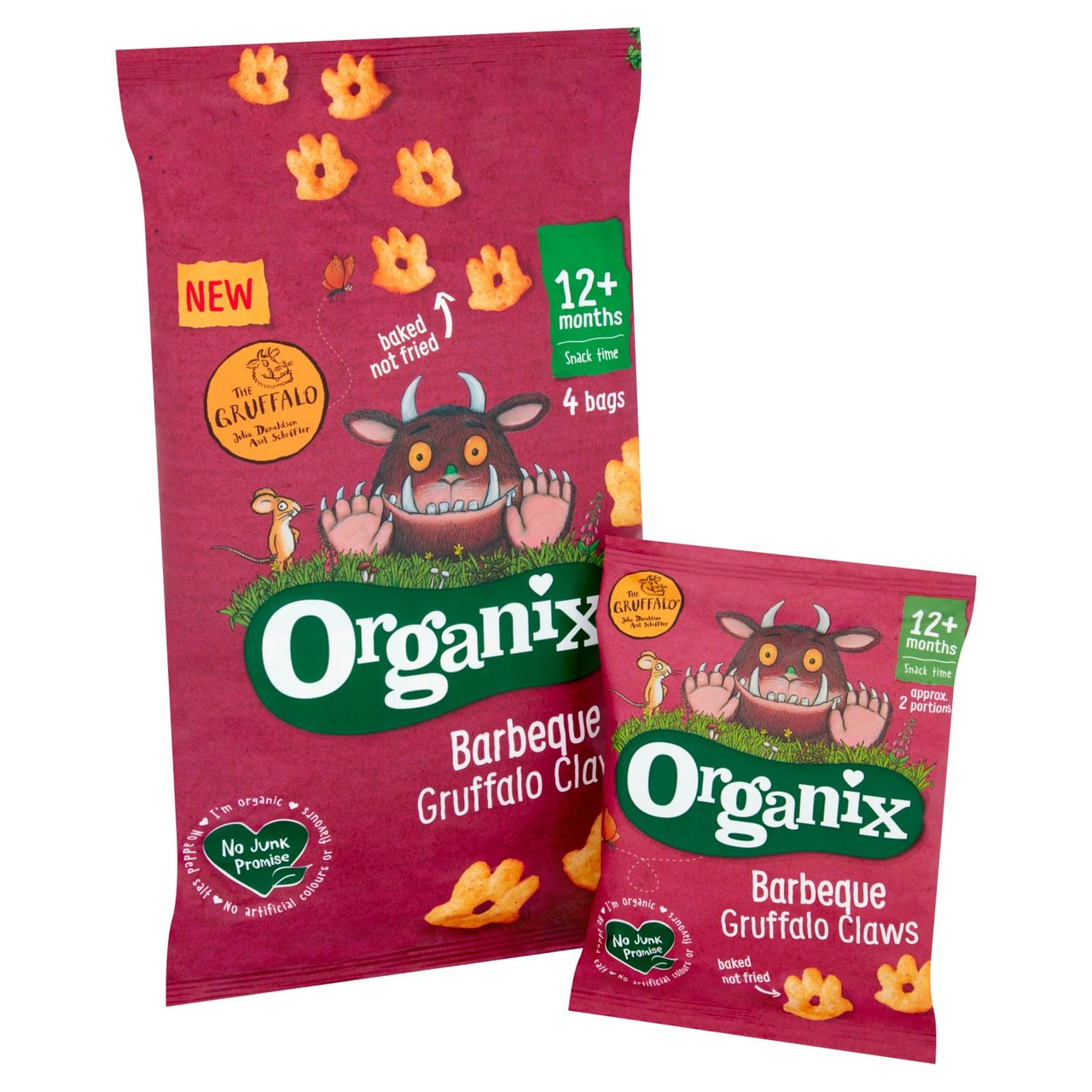 Organix Barbeque Organic Gruffalo Claws, 12 months+ Multipack 4 x 15g