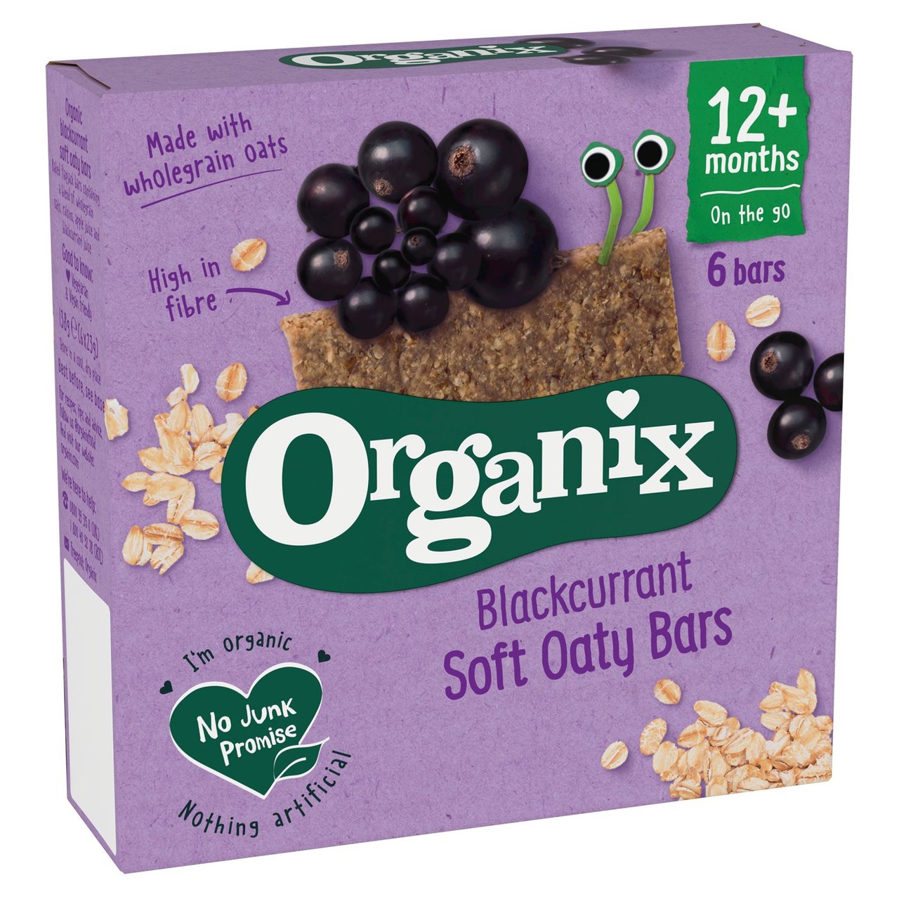 Organix Blackcurrant Organic Soft Oaty Bars Toddler Snack Multipack 6 x 23g