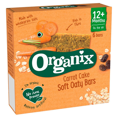 Organix Carrot Cake Organic Soft Oaty Bars Toddler Snack Multipack 6 x 23g