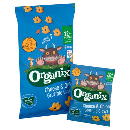 Organix Cheese & Onion Organic Gruffalo Claws, 12 months+ Multipack 4 x 15g