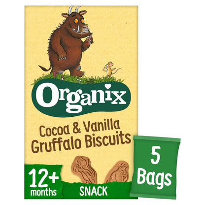 Organix Cocoa & Vanilla Organic Gruffalo Biscuits, 12 months+ Multipack 5 x 20g