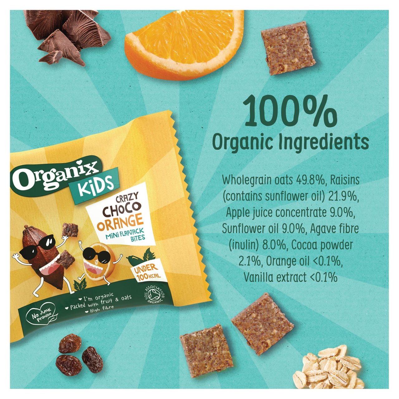 Organix KIDS Crazy Choco Orange Mini Organic Flapjack Bites (4 x 23g)