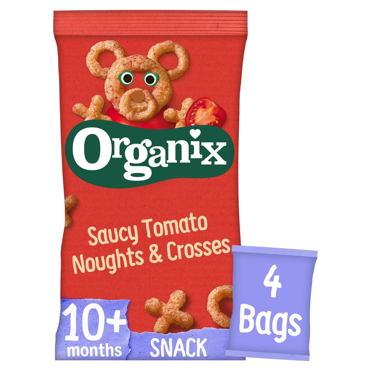 Organix Saucy Tomato Organic Noughts & Crosses, 10 months+ Multipack 4 x 15g