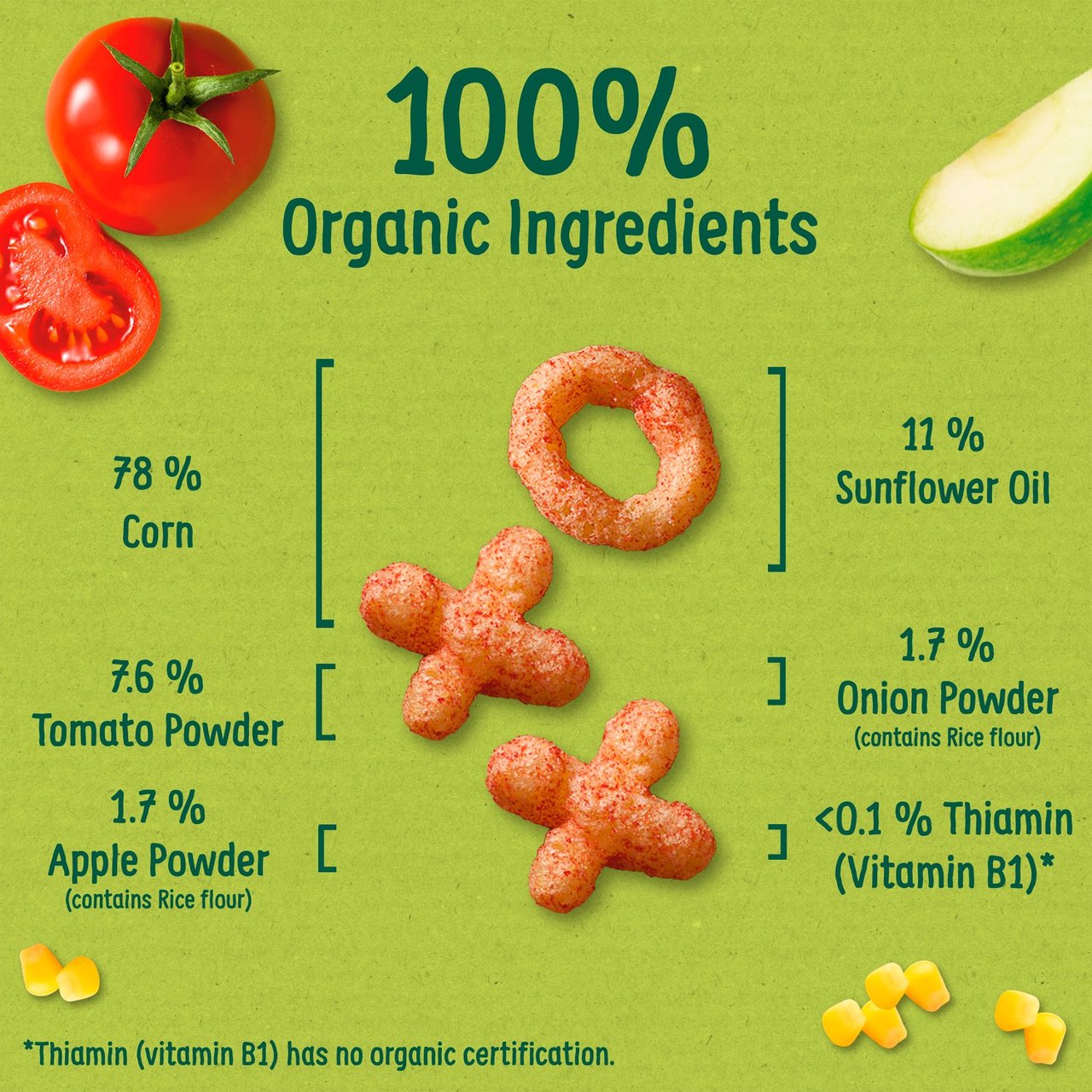 Organix Saucy Tomato Organic Noughts & Crosses, 10 months+ Multipack 4 x 15g