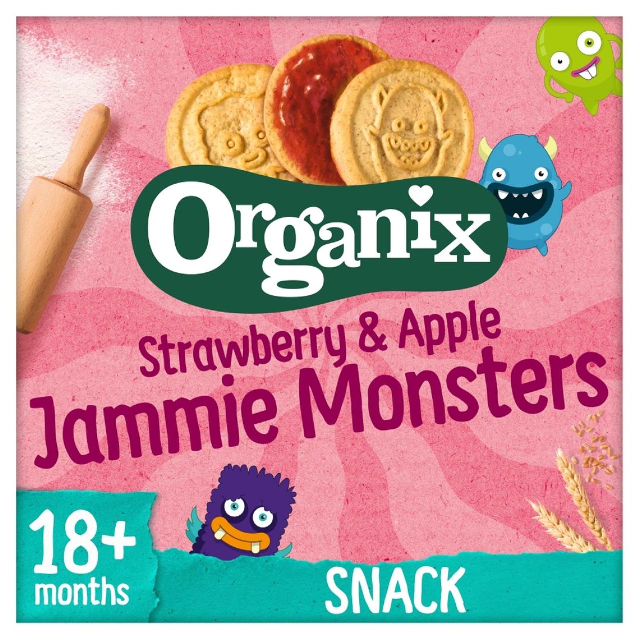 Organix Strawberry & Apple Organic Jammie Monsters, 18 months+ Multipack 8 x 8g