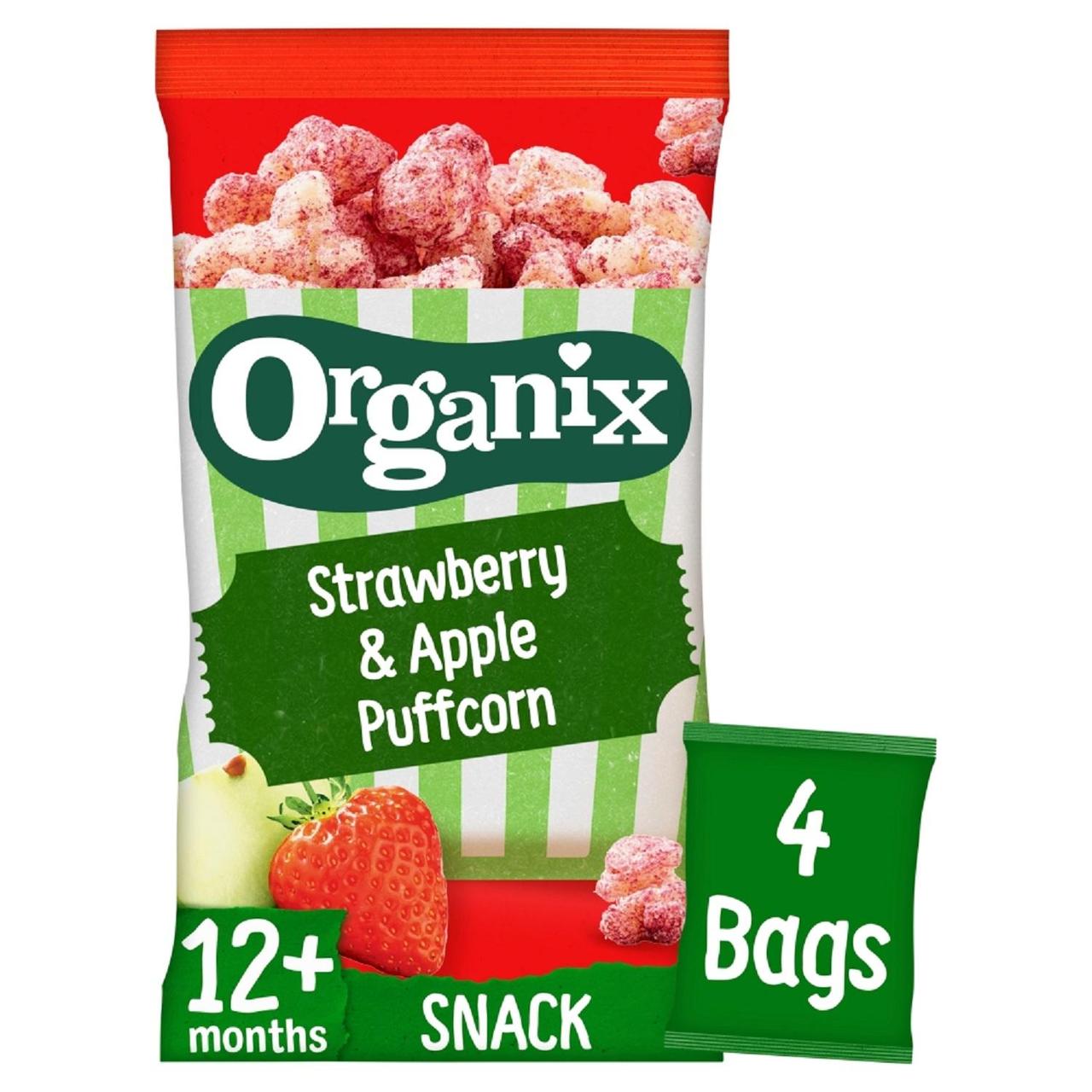 Organix Strawberry & Apple Puffcorn 12 months+ Multipack 4 x 10g