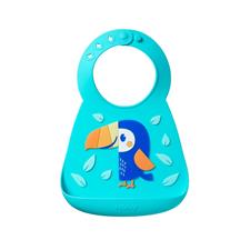 Nuby 3D Silicone Bib Toucan (Aqua Blue)