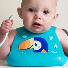 Nuby 3D Silicone Bib Rocket (Grey)