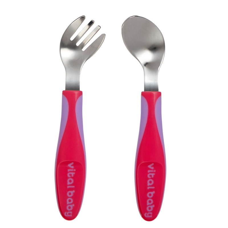 Vital Baby NOURISH Growing Up Angled Cutlery 2 Pack