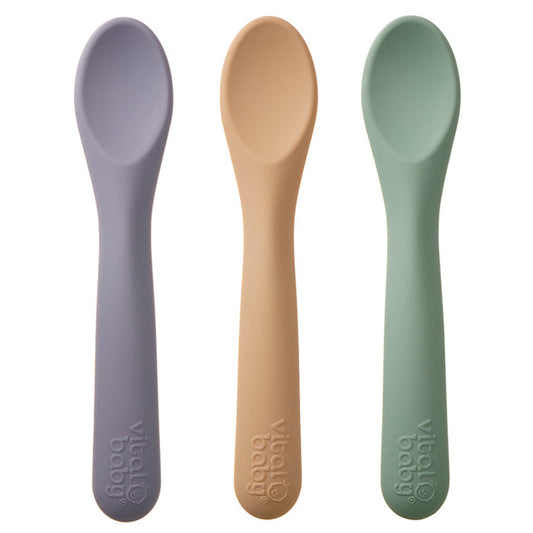 Vital Baby NOURISH Silicone Spoons 3 Pack Pastel Mix