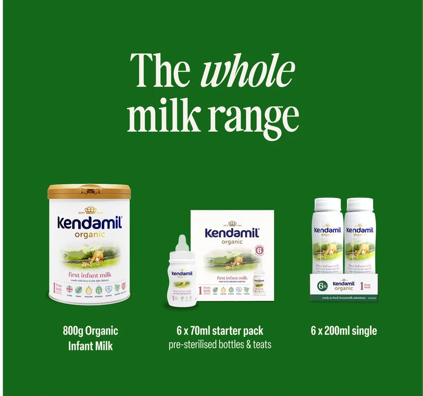 Kendamil Organic Stage 1 First Infant Milk Ready-to-Feed Starter Pack | 6 x 70ml Kendamil