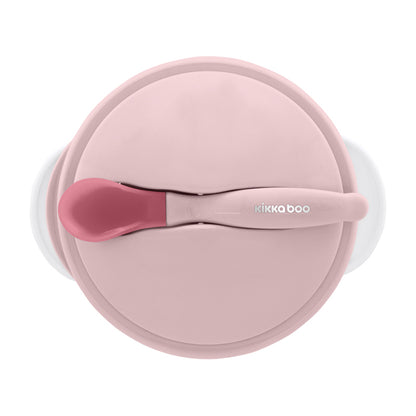 Kikka Boo Suction Bowl With Heat Sensing Spoon Pink