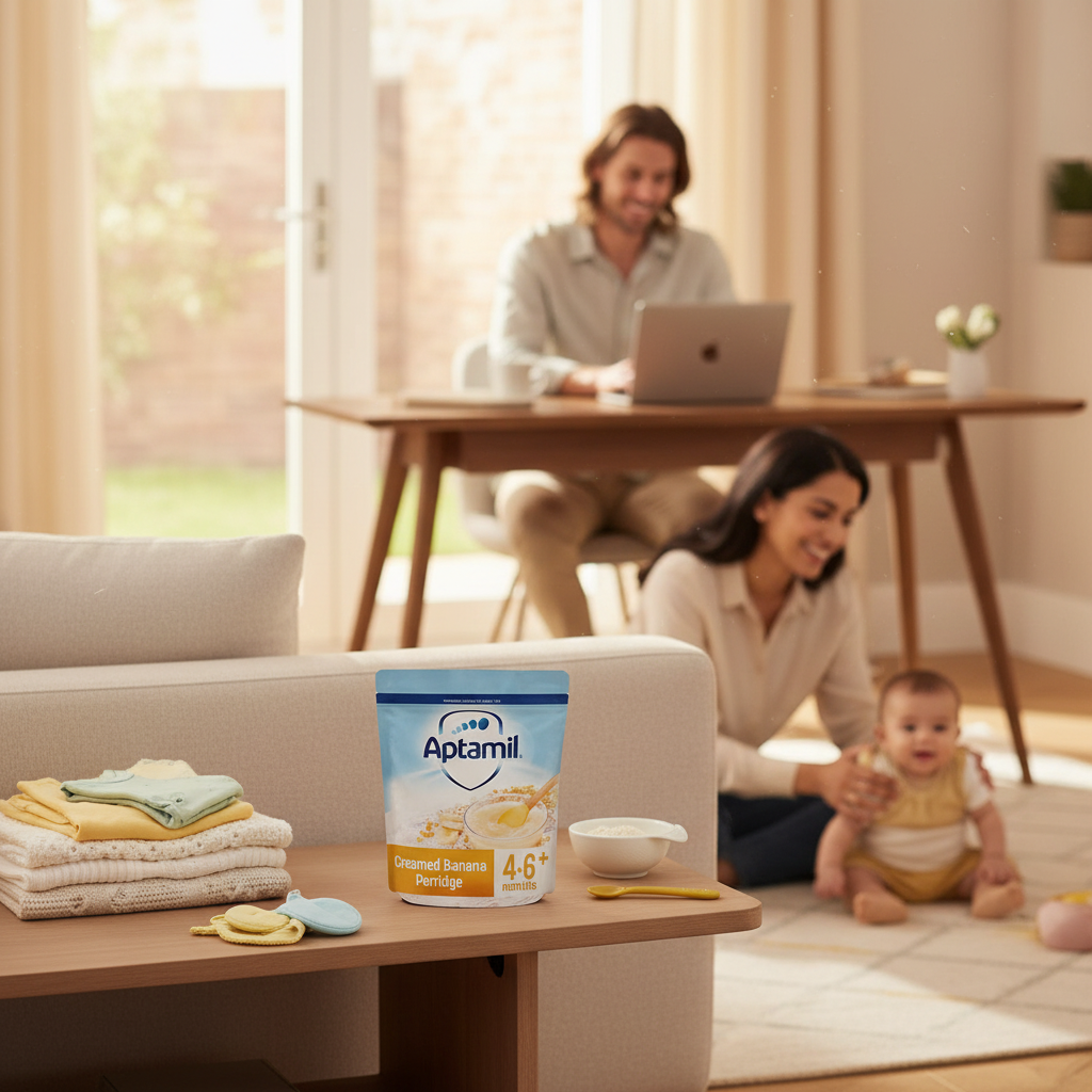 Aptamil Creamed Banana Porridge Baby Cereal (125g) - UK VERSION Aptamil