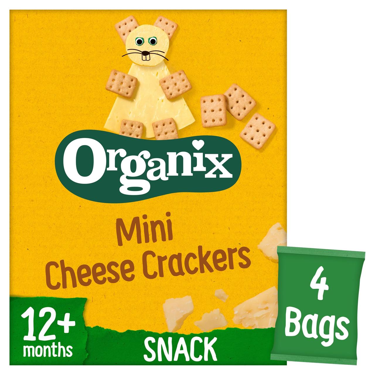 Organix Mini Organic Cheese Crackers Toddler Biscuits 12 months+ 80g