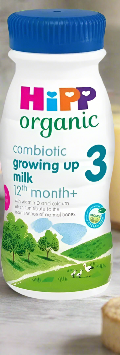 HiPP Organic 3 Baby Toddler Milk Liquid Formula 1+ Years 200mL - Pack of 6 (200ml x 6)