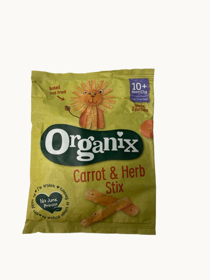 Organix Carrot Organic Stix Toddler Snack 10 months+ 15g - Pack of 3 - (15g x 3)