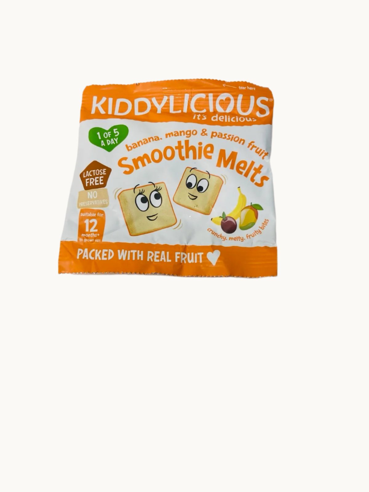 Kiddylicious Banana, Mango & Passionfruit Smoothie Melts Baby Snacks Multipack (4 x 6g)