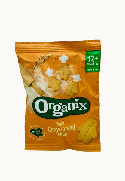 Organix Mini Gingerbread Men Organic Toddler Snack Biscuits 20g - Pack of 3 (20g x 3)