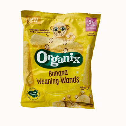 Organix Banana Weaning Wands Organic Baby Finger Food 6 months+ 25g - Pack of 3 - (25g x 3)