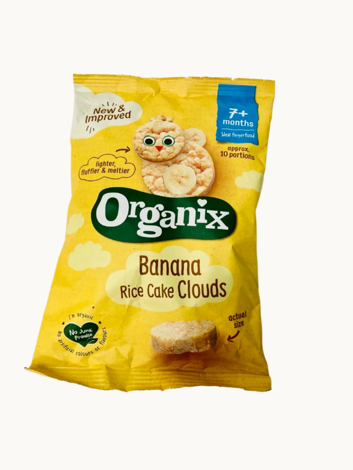 Organix Banana Rice Cake Clouds Baby Snack 7 months+ 40g