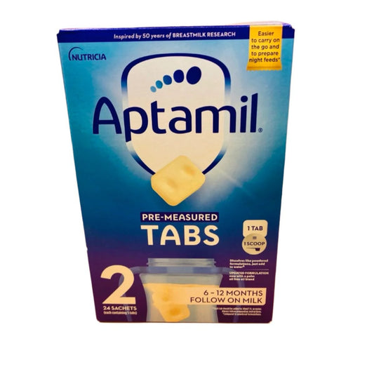 Aptamil Tabs 2 Pre-Measured Follow on Milk 6-12 Months (24 sachets x 5 Tabs) 120 Tabs Total - UK VERSION