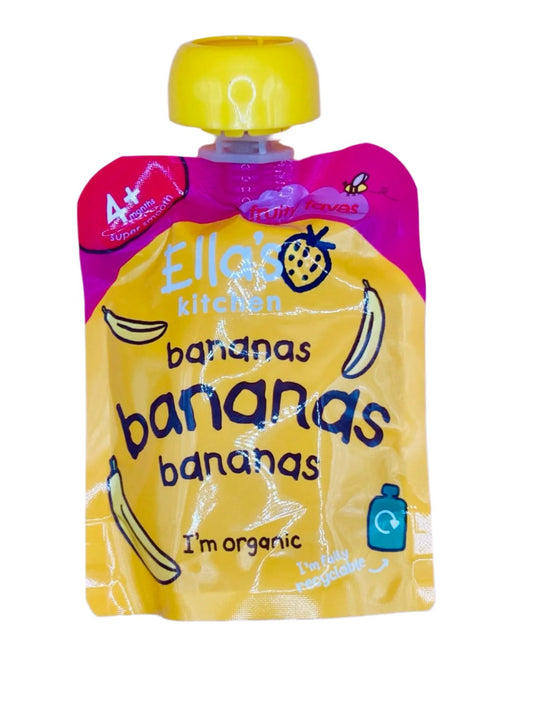 Ella's Kitchen Organic Bananas First Tastes Baby Pouch 4+ Months (70g) - Pack of 7 Pouches (70g x 7)