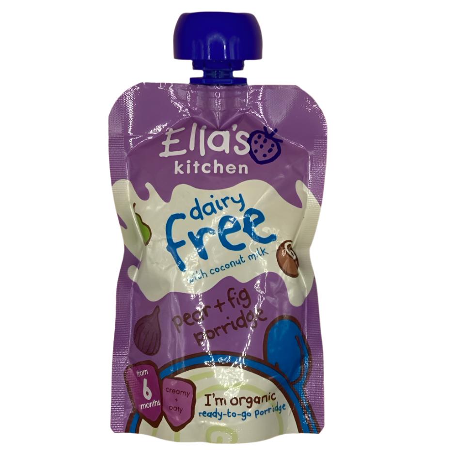 Ella's Kitchen Organic Dairy Free Pear & Fig Porridge 6 months+ (100g) - Pack of 7 Pouches (100g x 7)