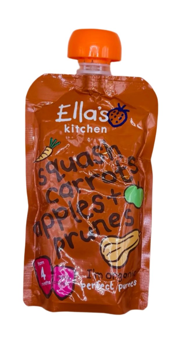 Ella's Kitchen Organic Butternut Squash, Carrots, Apples & Prunes Pouch (120g) - Pack of 7 Pouches (120g x 7)