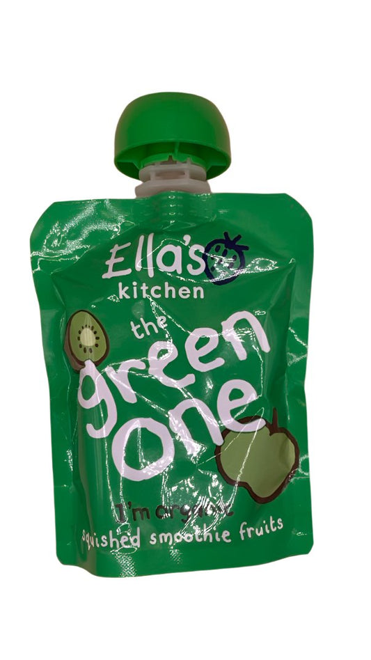 Ella's Kitchen Organic Smoothie Fruits The Green One Single (90g)  - Pack of 3 Pouches