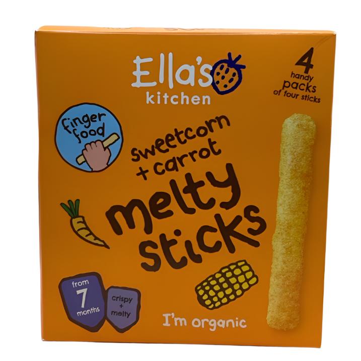 Ella's Kitchen Organic Sweetcorn & Carrot Melty Sticks Multipack 7+ Months (4 x 6g)