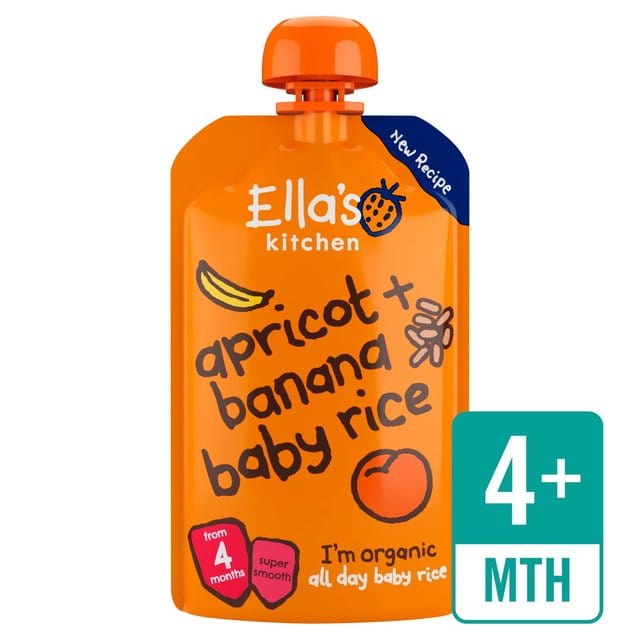 Ella's Kitchen Organic Apricot & Banana Baby Rice Baby Pouch 4+ Months 120g -  